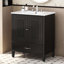 Meuble-lavabo 30 po avec lavabo style rétro, espace de rangement multifonctionnel, tablette de porte, porte à fermeture en douceur-446408840