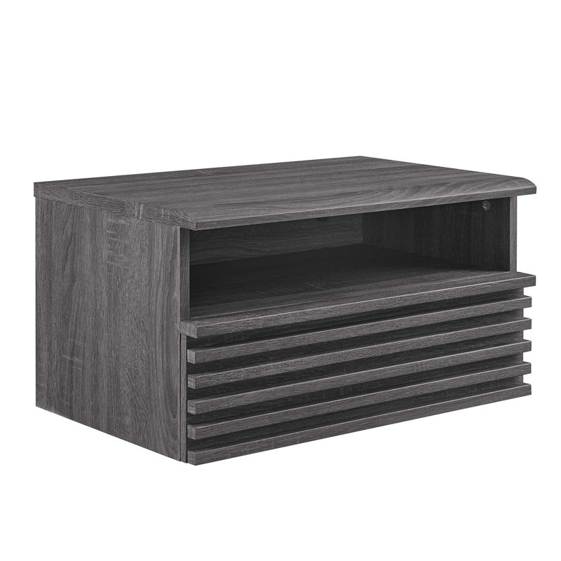 Table de chevet murale Crawley, Gris anthracite