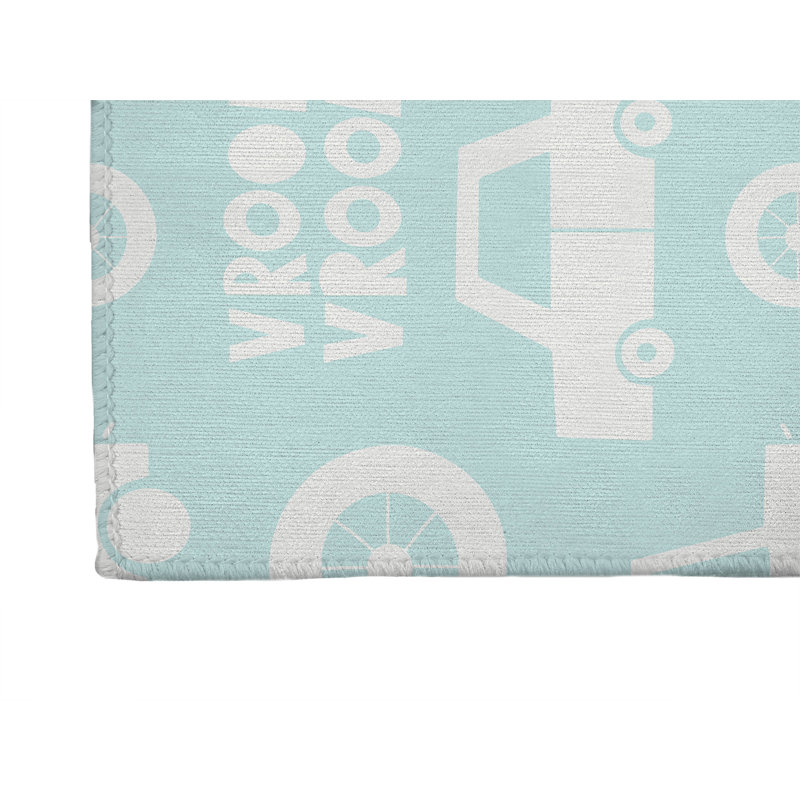 Paillasson Vroom, Bleu clair, L 60 po x L 84 po