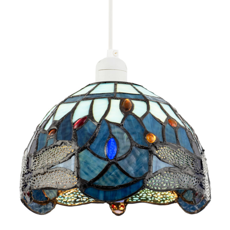 14cm H Glass Dome Pendant Shade ( Screw On ), Blue
