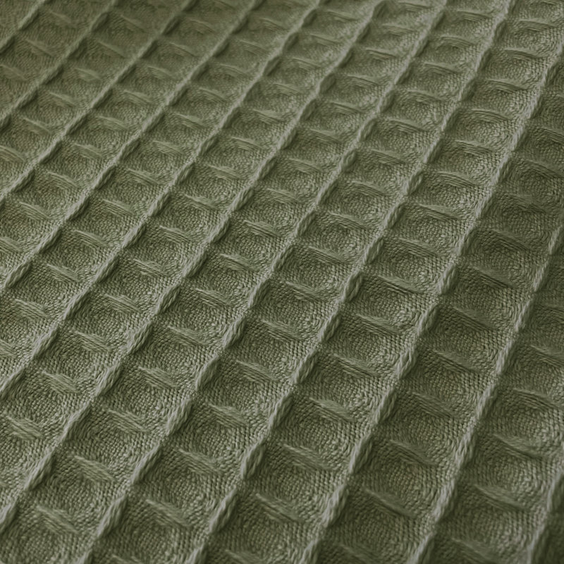 Hotel Waffle Blanket Bedspread, Khaki, 175 x 225cm Bedspread