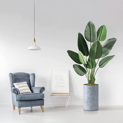 Arbre artificiel dans un pot de fleurs, arbre en soie Fake Bird