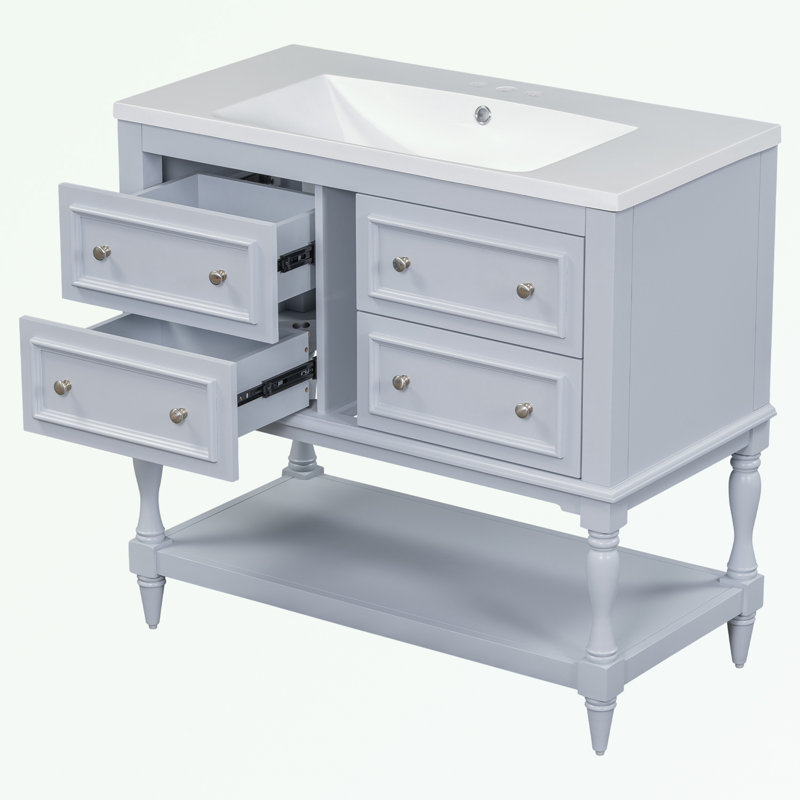 Armoire de salle de bain Miyosha, Bleu