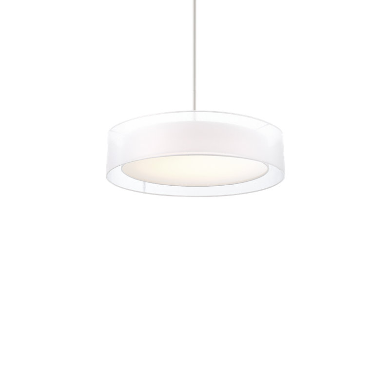 Luminaire suspendu cylindrique à 1 lumière Metropolis, H 5,75 po x l 24 po x P 24 po