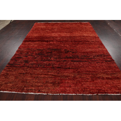One-of-a-Kind 6'5" X 9'6" New Age Wool Area Rug in Red