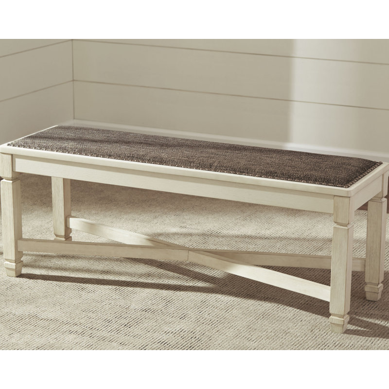 Banc rembourré Chailey, Brun, Blanc / Blanc