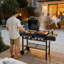 Combinaison de barbecue au gaz 3 en 1 avec plaque chauffante, 6 brûleurs de 56 000 Btu avec brûleur latéral, barbecue émaillé avec tablettes de rangement