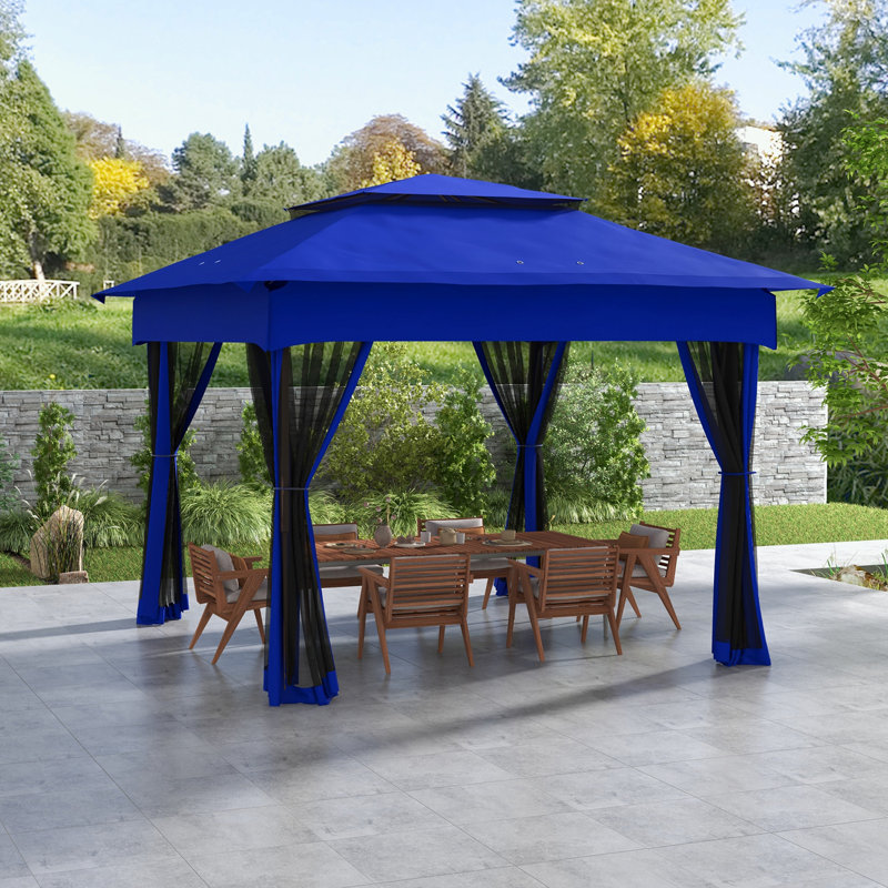 Pavillon de jardin extérieur avec filet amovible