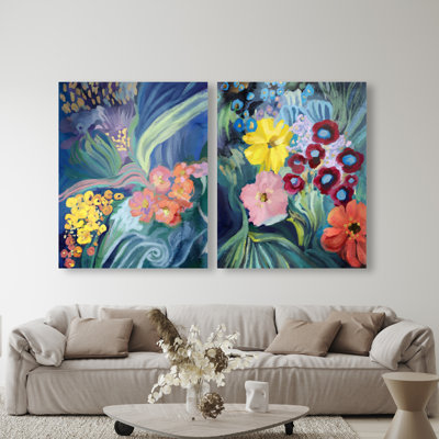 Spring Motion Set Canvas Abstract Print by Oliver Gal, Black Frame, 16 x 20