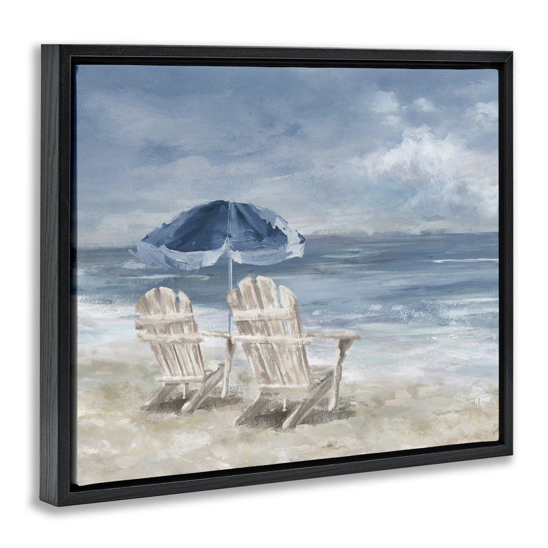 Chaises de plage sereines, H 25 po x l 31 po, Cadre flottant noir de jais