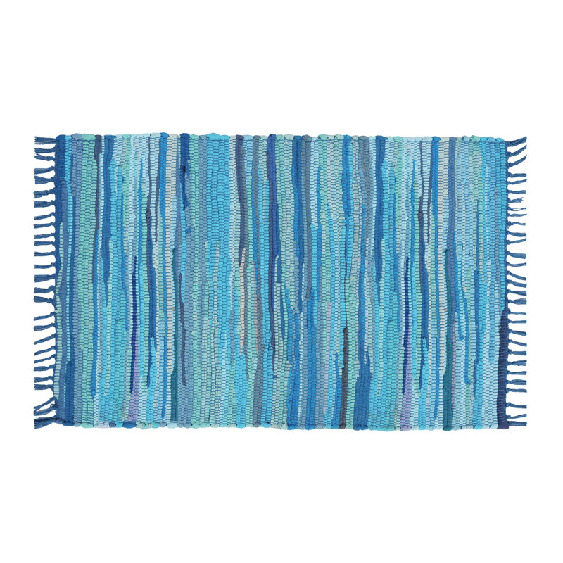 Handcrafted Vibrant Cotton Rug 24X36" – Washable, Reversible, With Tassels For Any Room - 24''X36''