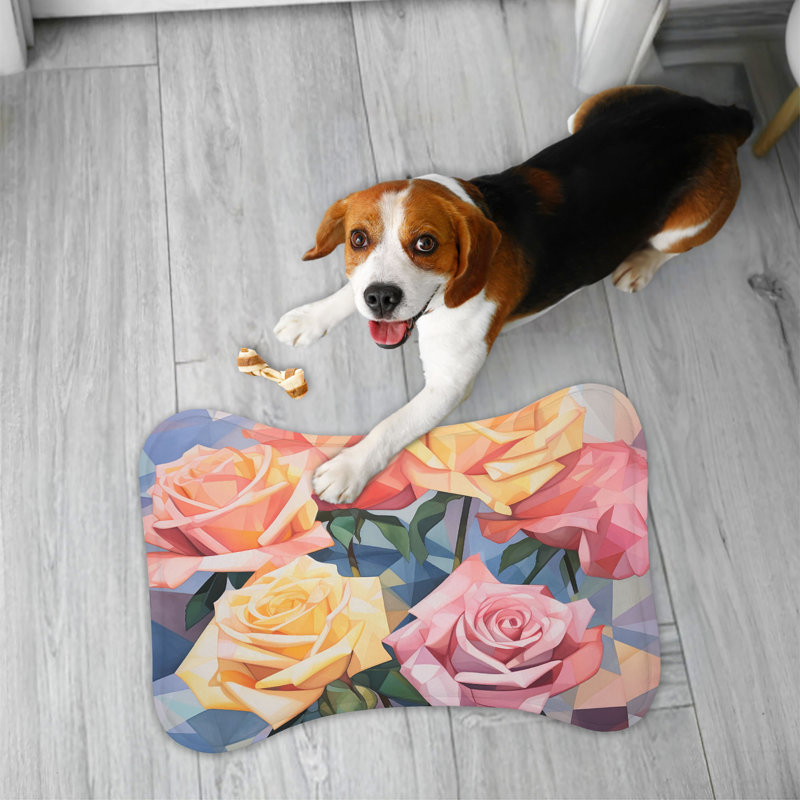 Rose Tessellations - Tapis d'alimentation en os 1 pièce
