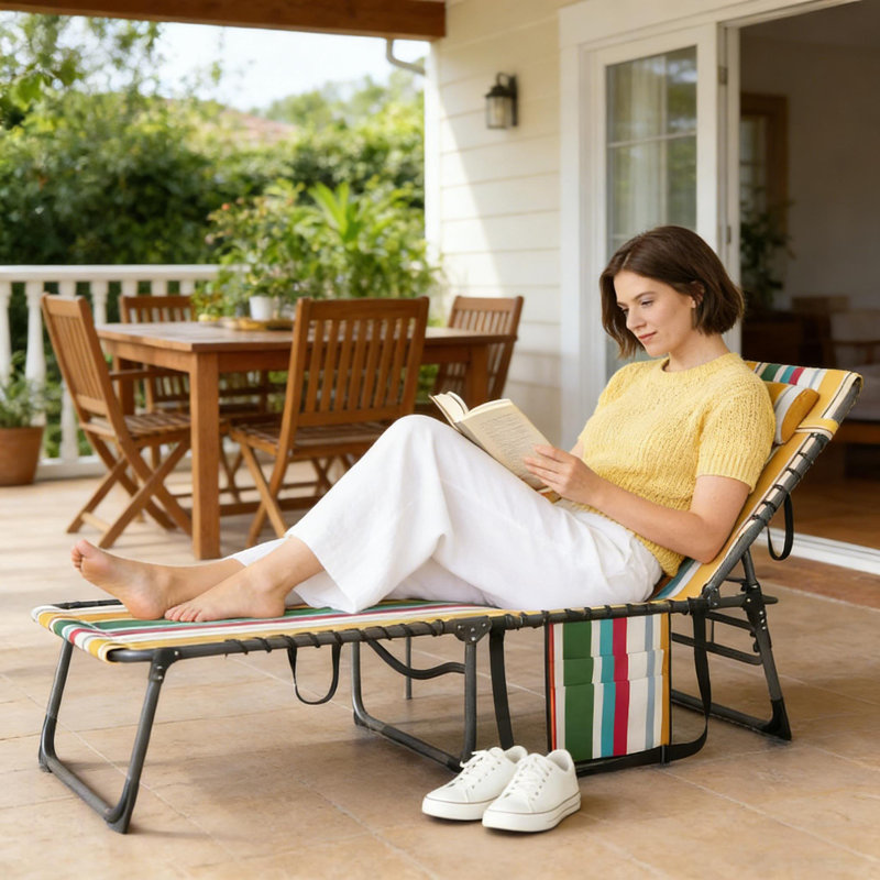Chaise de bronzage, chaise longue pliante d'extérieur, chaise
