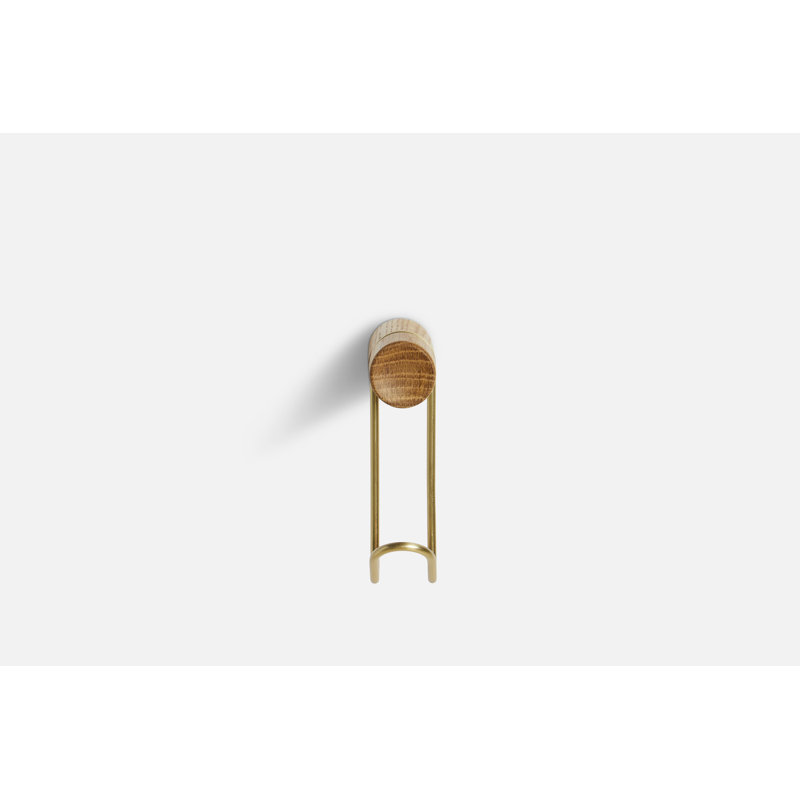 Around Wall Hanger (Small), Oak/Satin Brass