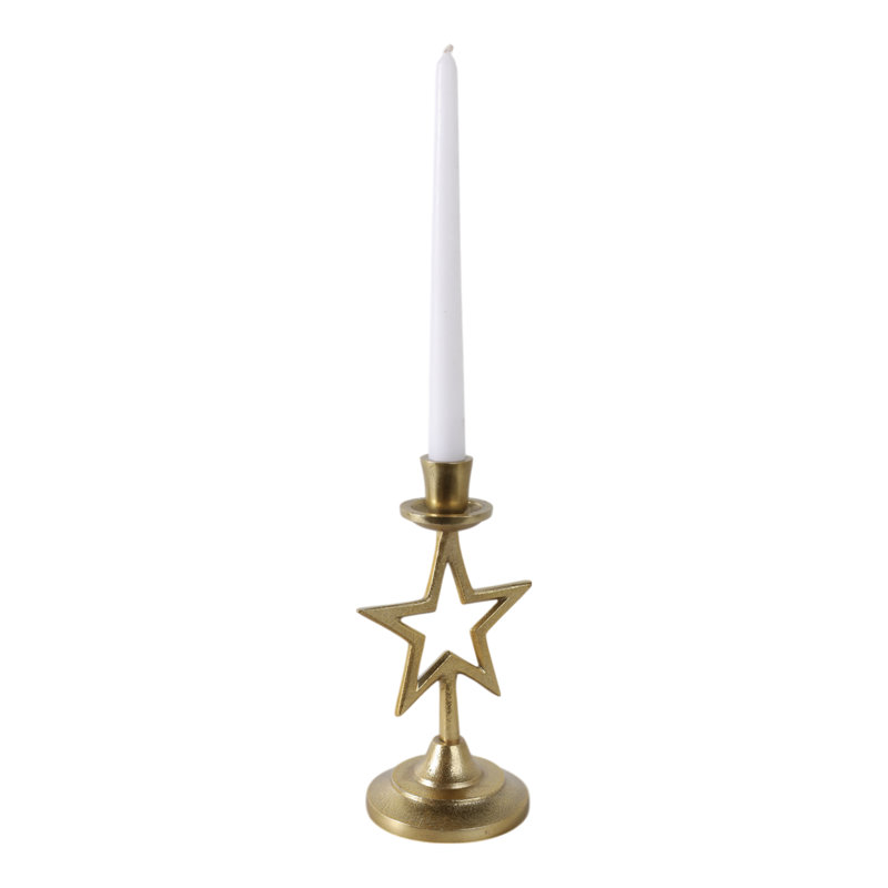 Sagebrook Home 9X5" Star Taper Holder, Gold