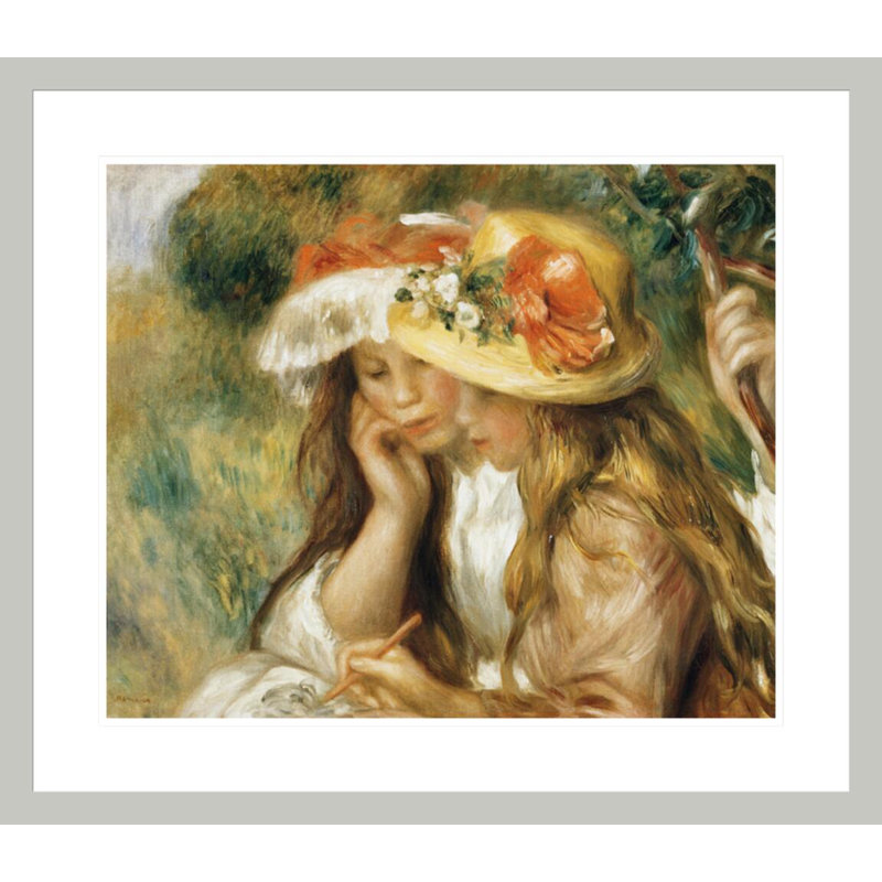Deux filles, dessin de Pierre-Auguste Renoir, impression giclée encadrée, 23.5" H x 27.02" W
