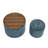 2-Piece Set Round Chenille Storage Ottoman, Equipped With A Drum Shaped Small Stool, Storage Space, And MDF Made Desktop Panel-939767121