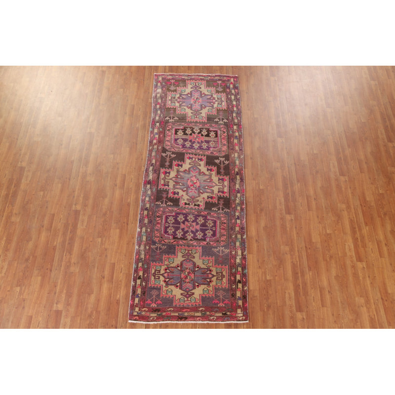 Tapis de couloir vintage en laine 4 x 10