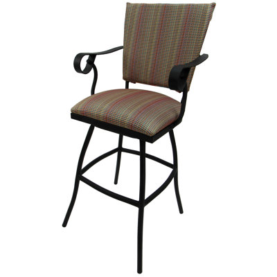 Darin Metal Outdoor Stool with Cushion