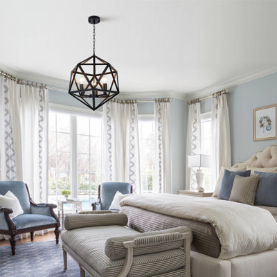 3-light Dimmable Geometric Chandelier