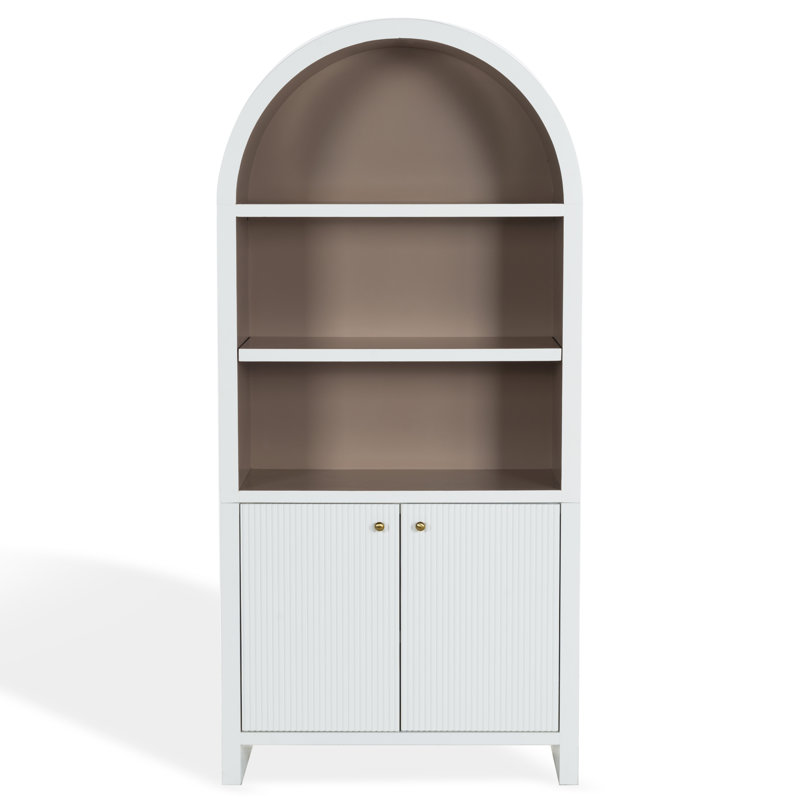 Bibliothèque en bois Liabella, Blanc