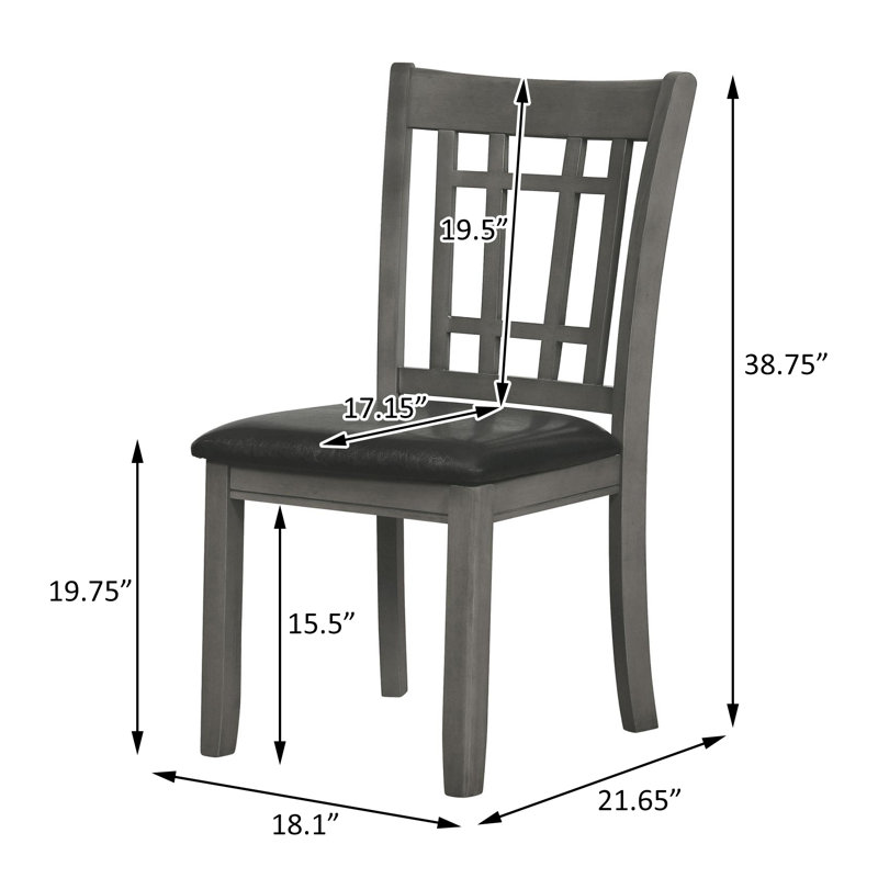 Chaise de salle à manger à dossier à lattes Lillah, Gris
