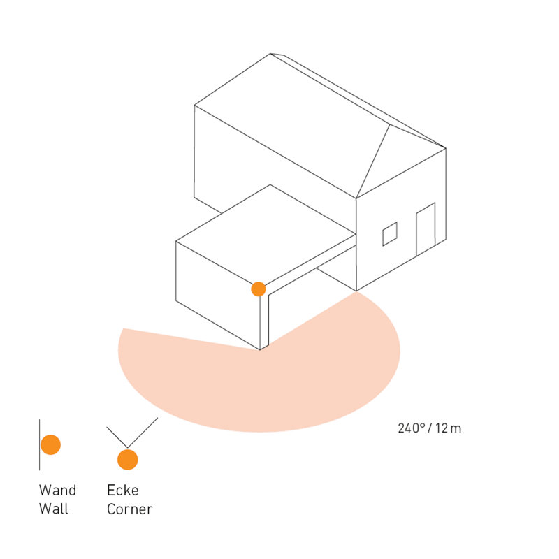 Motion Sensor IS 240 DUO PIR Corner Wall Mount 12 m Reach 1000 W, Black