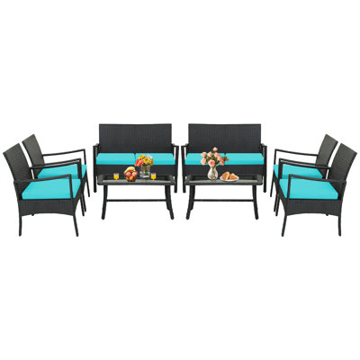 Lourita 8 - Person Patio Conversation Set with Cushions
