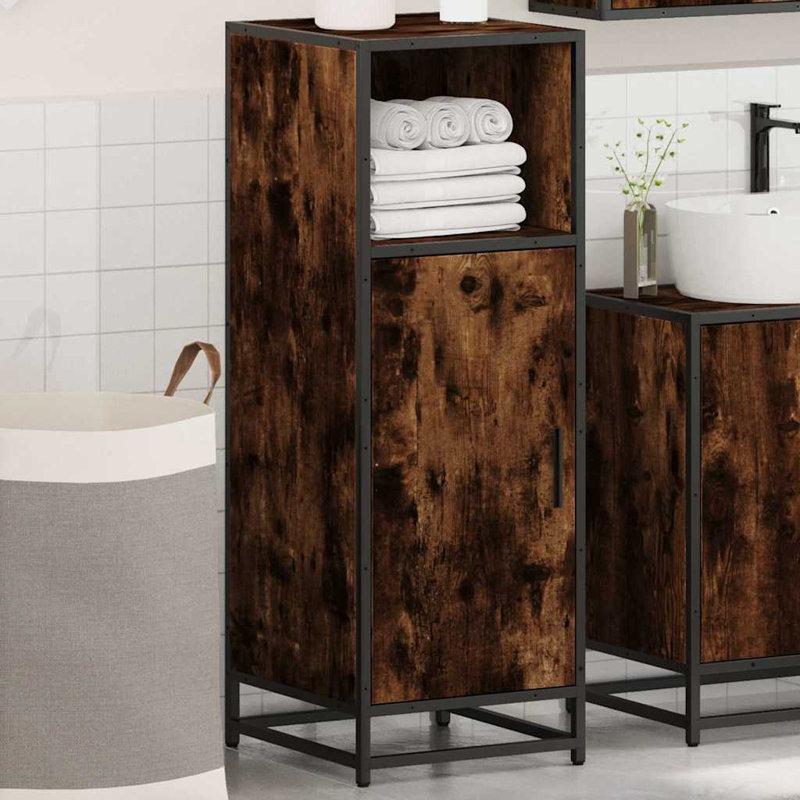 Armoire de salle de bain vidaXL, Chêne fumé