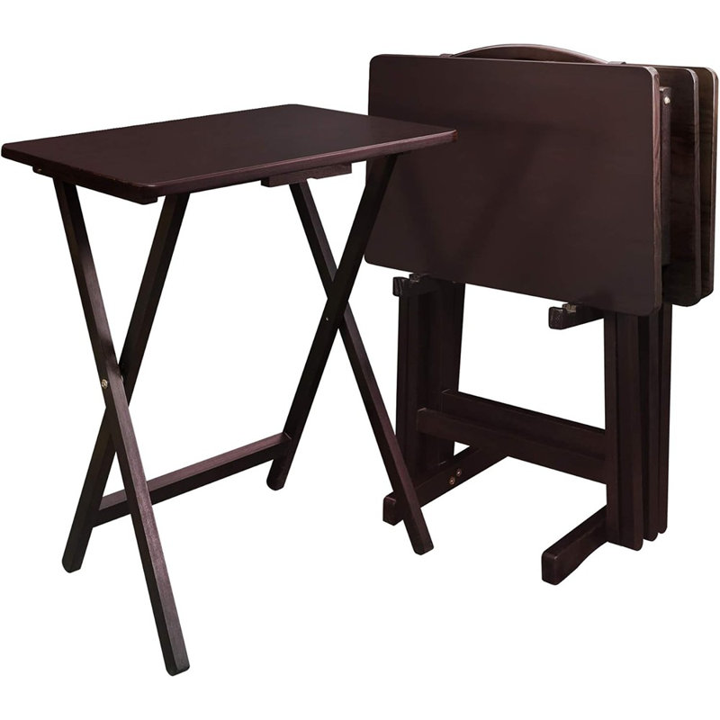Ensemble de tables-plateaux 5 pièces Home, espresso