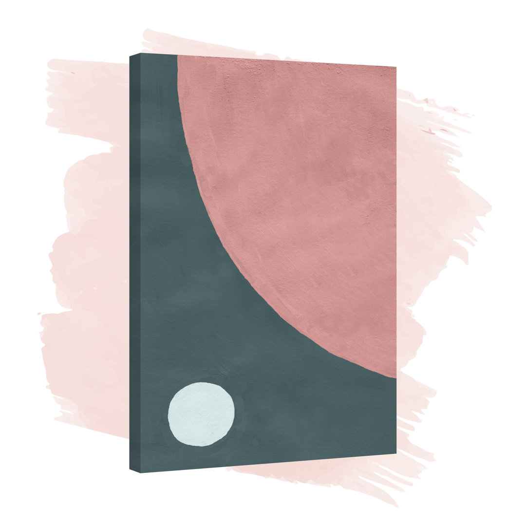 Pink Circle Barrier by Marmont Hill - Wrapped Canvas Painting Print