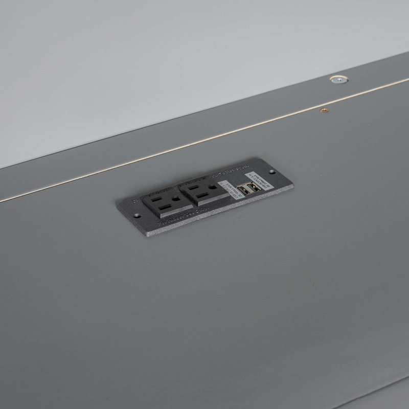 Lit escamotable mural simple avec armoire supérieure, tablettes, lit pliable peu encombrant avec lumière et USB, Gris