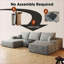 Canapés modulaires | Canapé modulaire 107 po en forme de U avec repose-pieds, sans assemblage, pour salon | gris | mousse-470145251