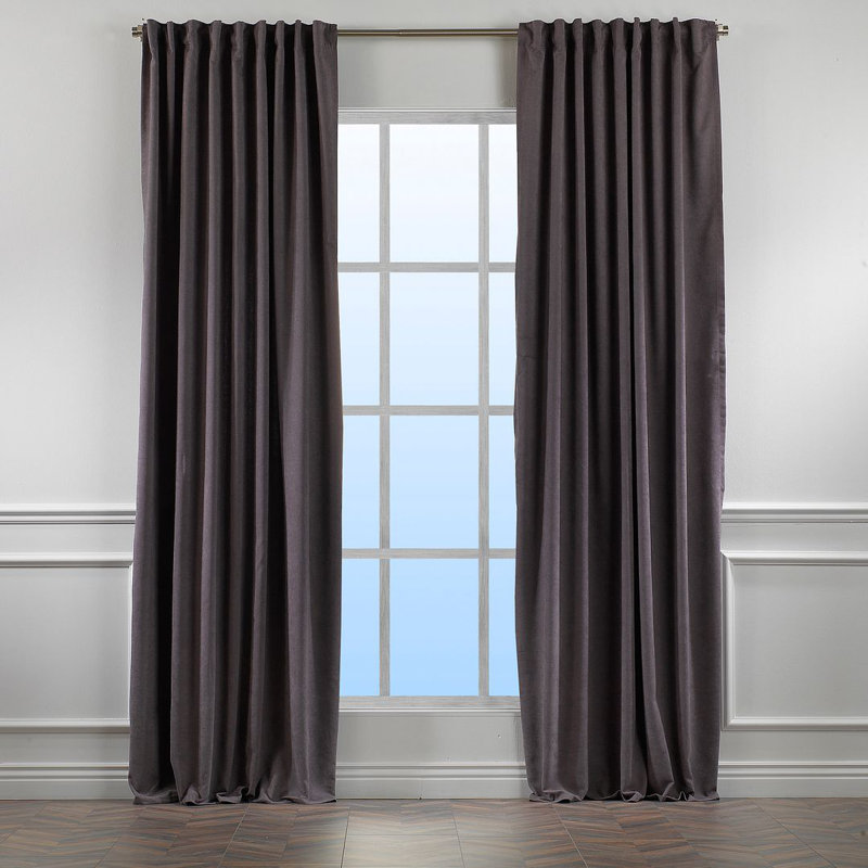 Room Darkening Single Curtain Panel, Dark Grey, 130cm Width x 225cm Drop