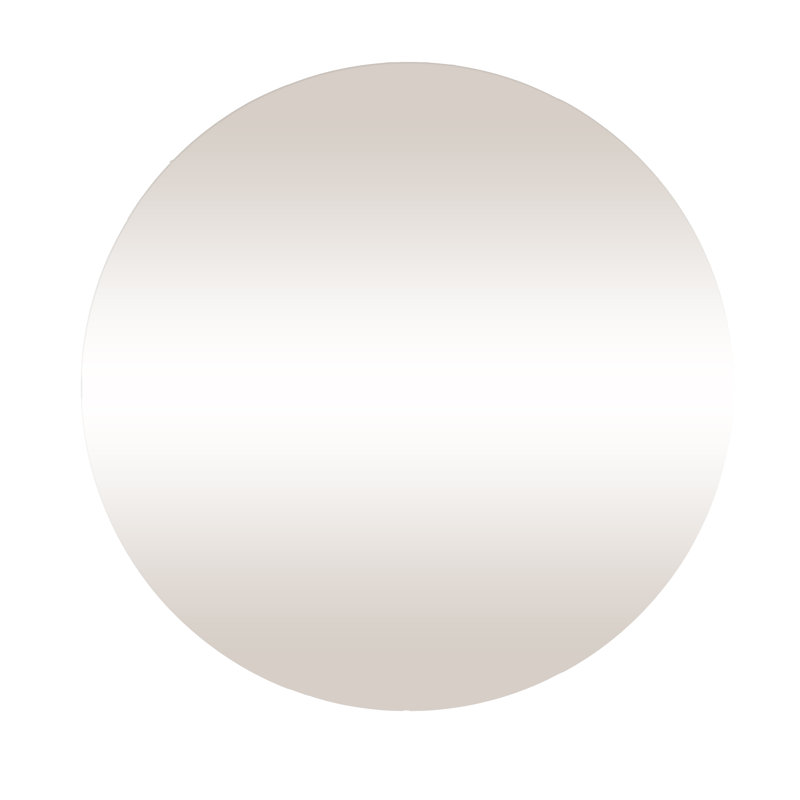 Wood Round Tinted Wall Mirror, Beige