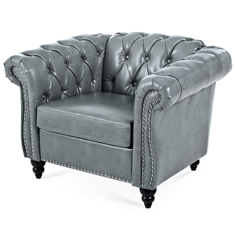 Dushyant 38,98 de large, Similicuir gris, Noir