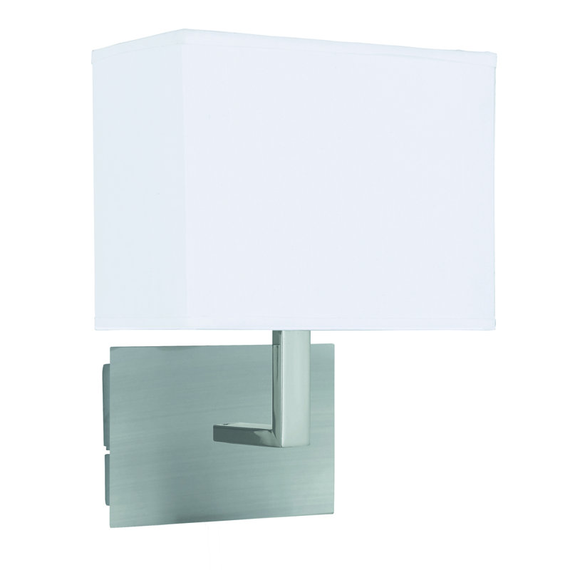 Branam Armed Sconce, Satin Silver, White