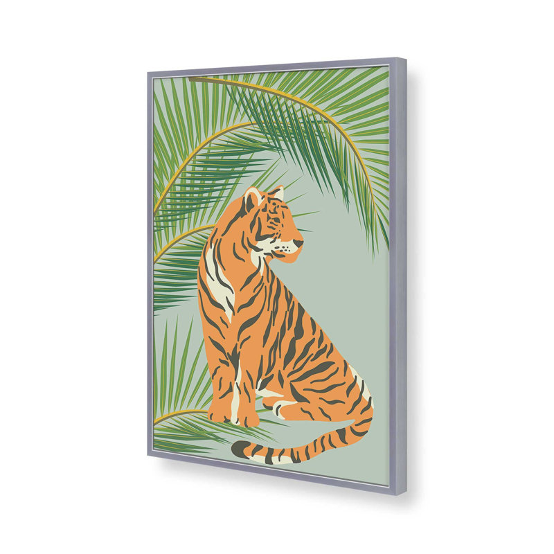 Imprimé tigre, H 21,25 po x l 17,25 po, Chrome poli