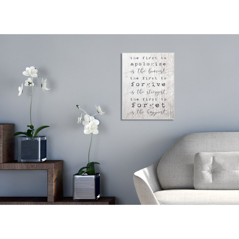 «Bravest Strongest Happmost Vertus», impression, Plaque murale, H 19 po x l 13 po x P 0,5 po