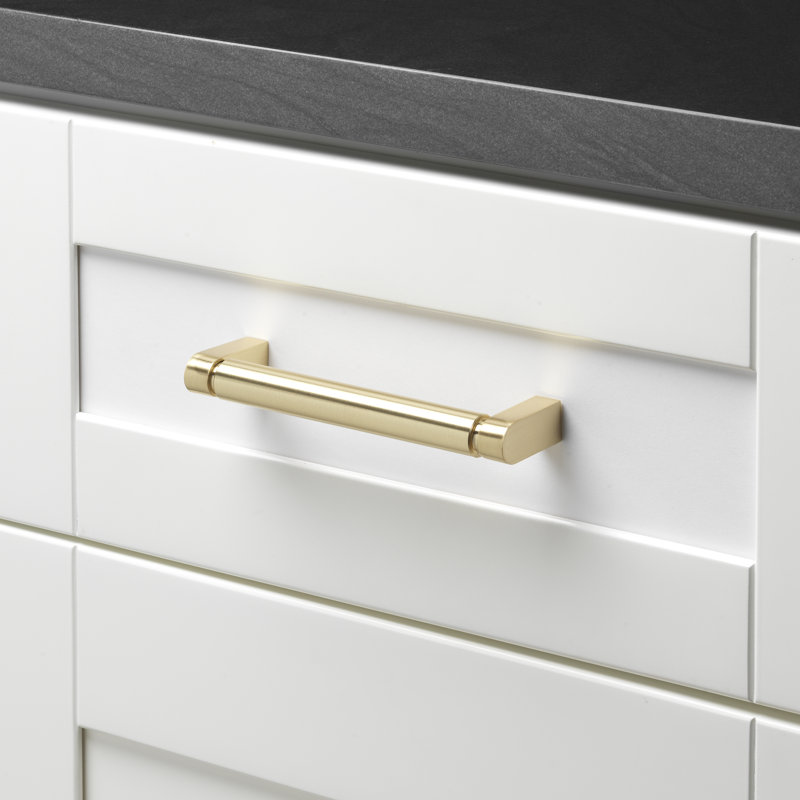5-1/16" 128mm Center to Center Smooth Bar Pull_1, Champagne Gold