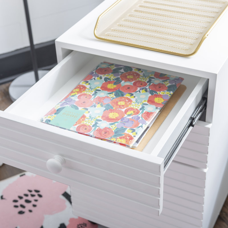 Derrione 15.5'' Wide 3 -Drawer Mobile File Cabinet, White