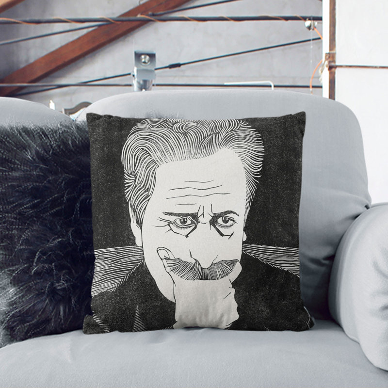 Square Cushion, Black, 40cm H x 40cm W x 15cm D