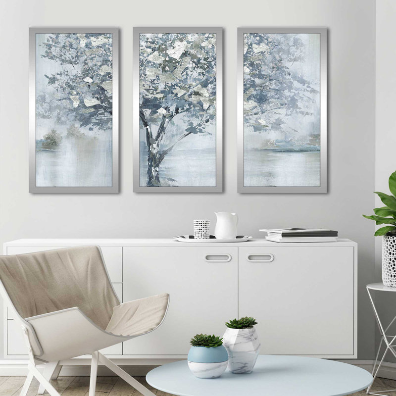 «Fall Foliage» par Nan - peinture encadrée 3 pièces, L 52,5 po x H 33,5 po x P 1 po