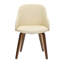 Chaise de salle à manger / d'appoint en bois de noyer et tissu crème-2005735442