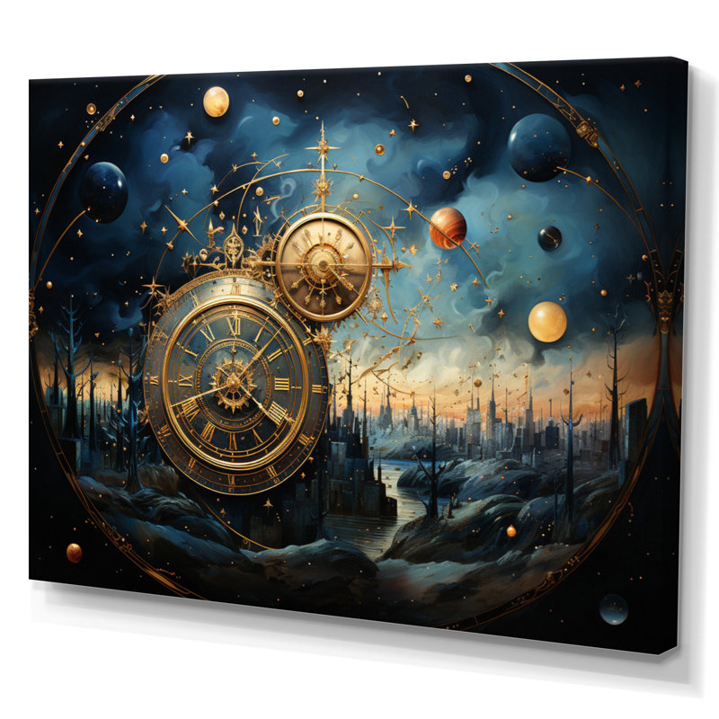 Astrologie cosmique carte - impression, Toile tendue, H 16 po x l 32 po x P 1 po