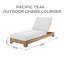 2 Pacific Teak Outdoor Chaise Loungers-1215461702