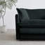 Salon moderne: 5 sièges, chenille noire, structure, tissu respirant, combinaison de la zone 3 et chaises d'appoint, base en bois massif, ultra-confortable