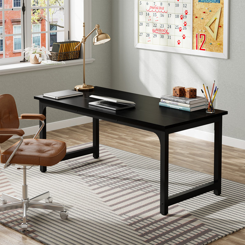Montserat Desk, 29.52" H x 63" W x 31.49" D, Black