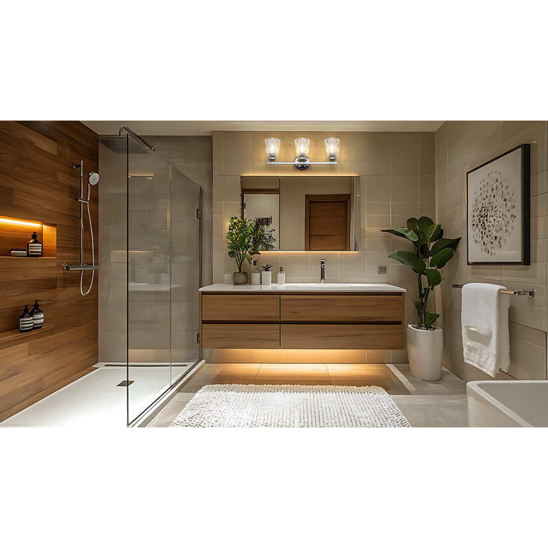 Ensemble de meuble-lavabo 3 lumières Jordynn, Chrome chrome