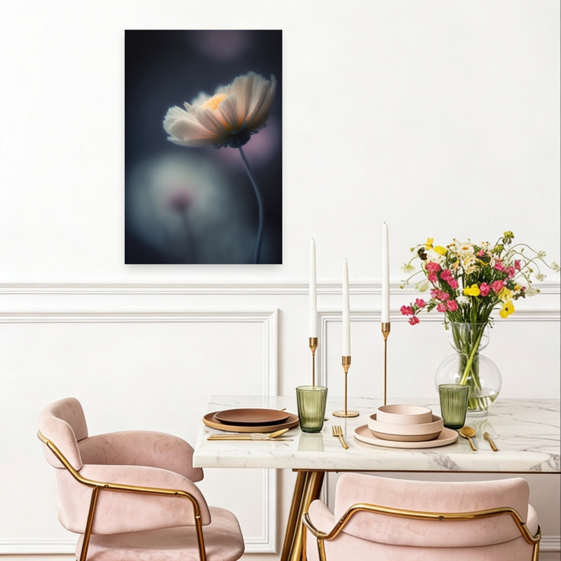 Fleur éthérée - Affiche murale contemporaine et onirique représentant une fleur éthérée et naturelle, 24" H x 16" W